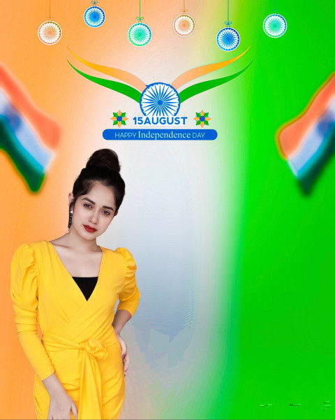 Independence Day Background For CB Picsart Photo Editing With Girl