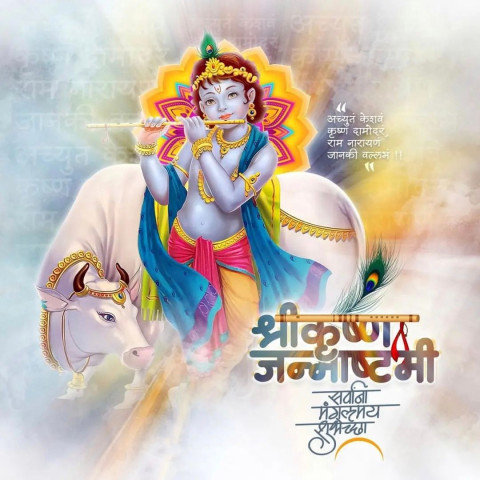 Janmashtami Marathi Banner HD Images For Photoshop Editing