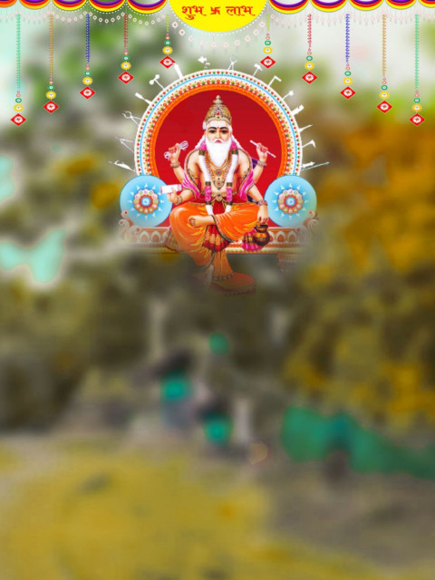 Latest Baba Vishwakarma Puja Full HD Free CB Backgrounds