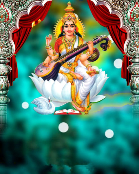 Latest Vasant Panchami Saraswati Puja Editing Background