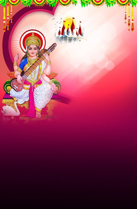 Maa Sarswati Puja CB Background HD For Photo Editing Photo