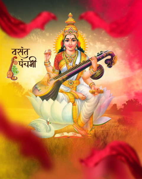 Maa Sarswati Puja Editing CB Background Hd For Photoshop