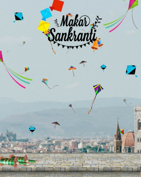 Makar Sankranti Kite CB Background for Photoshop Editing