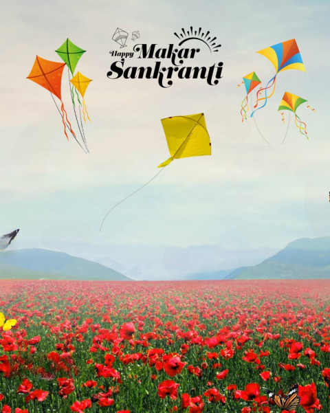 Makar Sankranti Photoshop Background For Editing