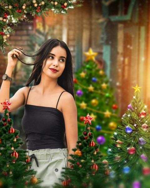 Merry Christmas CB Photo Editing Girl Background Free