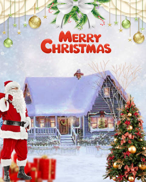 Merry Christmas Day CB Photoshop Editing Background Santa Clus