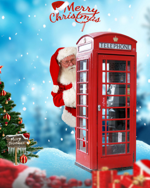Merry Christmas Day CB Snapseed Background With Santa Clus