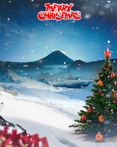 Merry Christmas Day Mountain CB Snapseed Background
