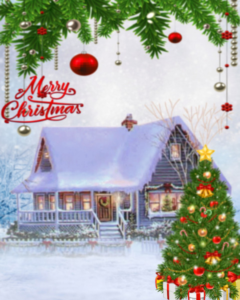 Merry Christmas Day Winter Home CB Snapseed Background