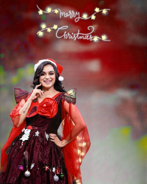 Merry Christmas HD Backgrounds With Girls For Editing