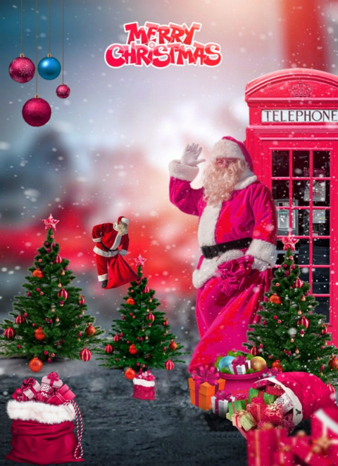 Merry Christmas Photo Editing Santa Background