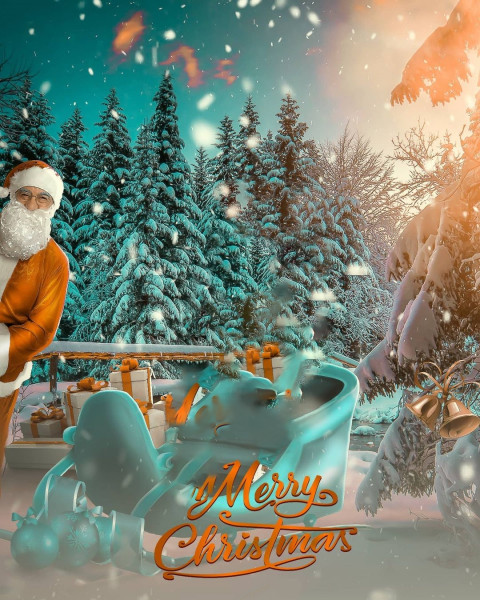 Merry Christmas Santa Claus Christmas Editing Background CB