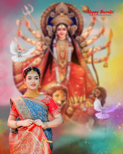 Navratri Photo Editing Background With Girl