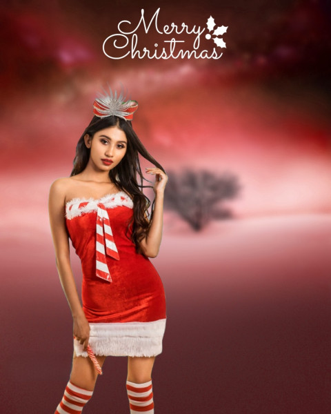 Photoshop Christmas HD Backgrounds With Girl