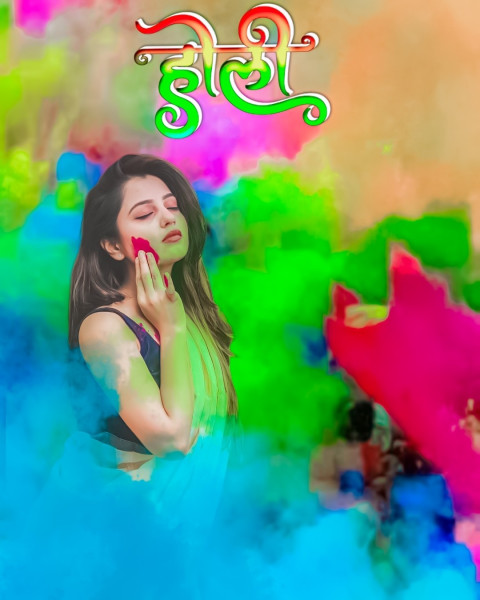 PicsArt Happy Holi Color Splash Girl Editing Background