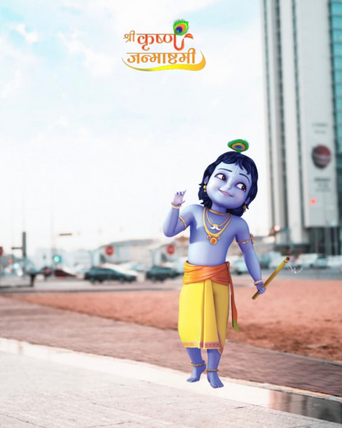 Picsart Happy Krishna Janmashtami Photo Editing Backgrounds DP
