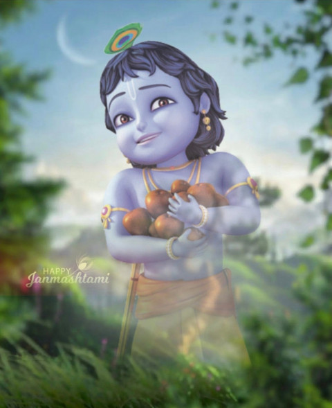 PicsArt Krishna Janmashtami Editing Background Full HD