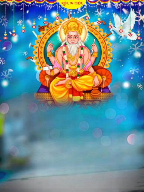 PicsArt Vishwakarma Puja HD Background Download Free
