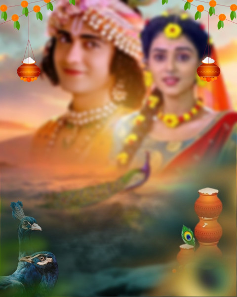 Radha Krishna Janmashtami Editing Background For CB Photos
