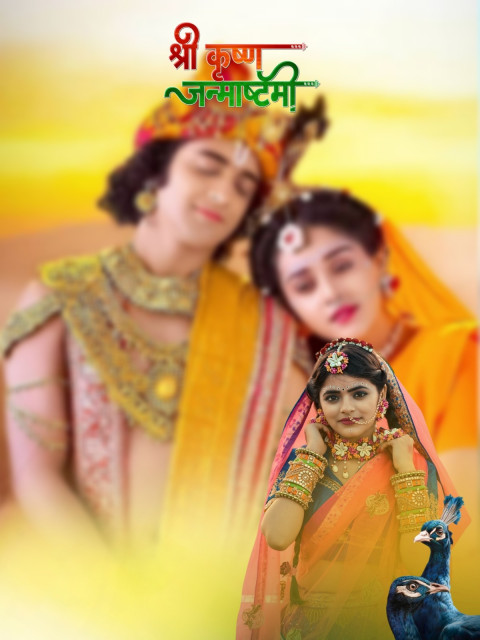 Radha Krishna Janmashtami Editing Background With Girl