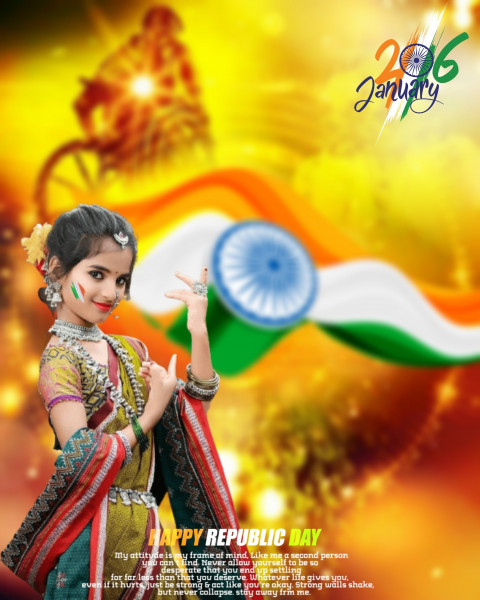 Republic Day 26 January Editing Background With Girl For Picsart & Photoshop