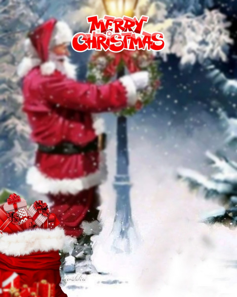 Santa Claus Blur Christmas Day Photoshop Editing Background Full HD
