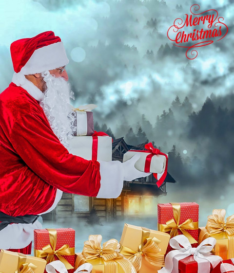 Santa Claus Merry Christmas Editing CB Snapseed Background