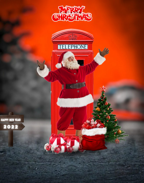 Santa Clus Merry Christmas Background CB Snapseed Editing