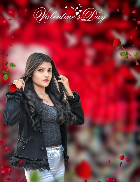 Valentine Day Girl Photo Editing Background Full HD