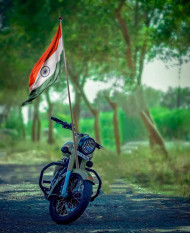 15 August Bike With Flag Snapseed Nature Background HD