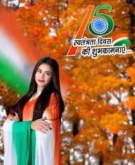 15 August Girl With Flag Editing Snapseed New HD Background