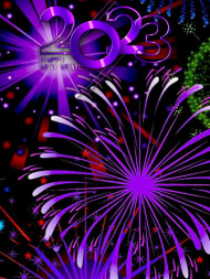 2023 Happy New Year Blue Fireworks CB Editing HD Background