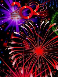 2023 Happy New Year Fireworks Background For Snapseed