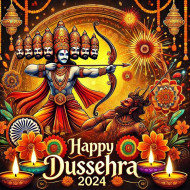 Beautiful Happy Dussehra wishes Image with text