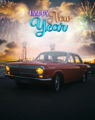 Car 2023 Happy New Year Background HD Images