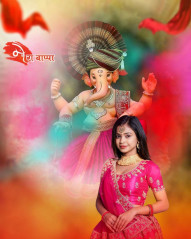 Ganesh Chaturthi Photoshop CB Editing With Girl Backgrounds Pics