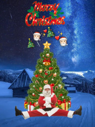 Happy Christmas Tree CB Background HD For Photo Editing
