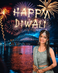 Happy Diwali Firework Hd Backgrounds With Girl
