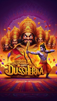 Happy Dussehra Images with hashtags for social media