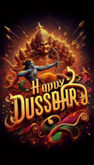 Happy Dussehra wishes Images with religious symbols