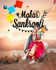 Happy Makar Sankranti CB Background Free Stock Photos With Cute Girls