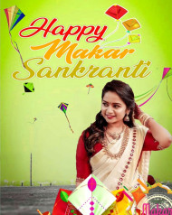 Happy Makar Sankranti Festival Cute Girls CB Background