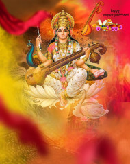 Maa Saraswati Puja CB Background For Photoshop Editing