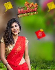 Makar Sankranti CB Background With Girl For Photo Editing