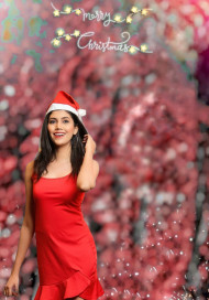 Merry Christmas Background With Girl For Editing