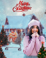 Merry Christmas CB Photo Editing Girl Backgrounds HD