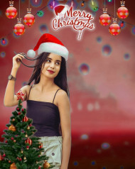 Merry Christmas Day Girl Editing HD Background Free
