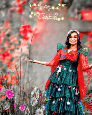Merry Christmas Girl Editing HD Background