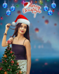 Merry Christmas Photo Editing CB Girl Backgrounds HD